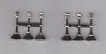 3 Bugles Parallel 1" Nickel Silver Collar Pins